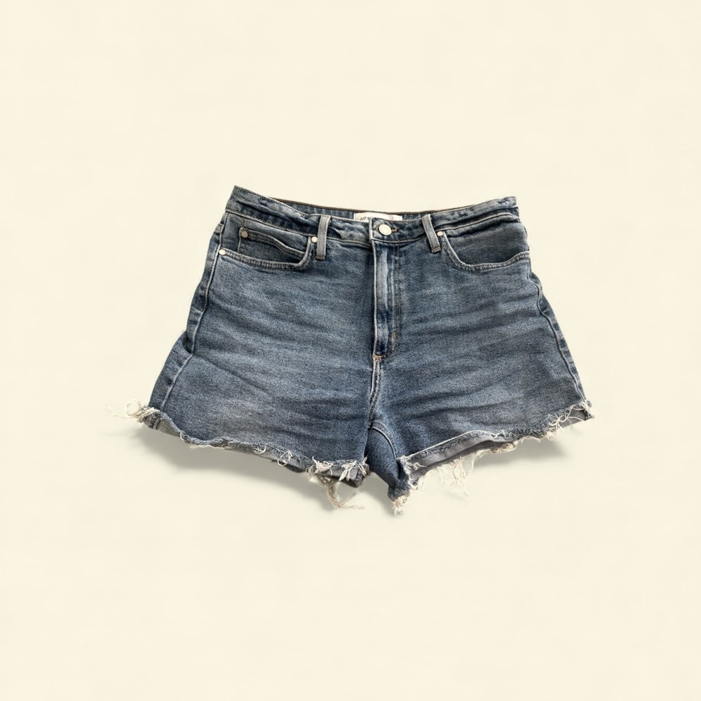 Just Black Blue Frayed Jean Shorts